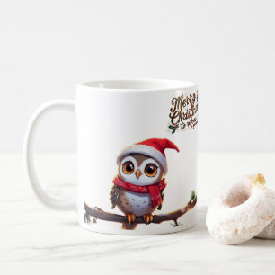 Mug Chouette festive dans un chapeau de Santa