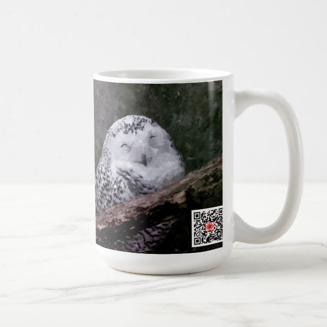 Mug Chouette Harfang Couple Art Bois Faune (Droite)