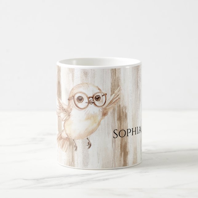 Mug Chouette mignonne avec des lunettes  (Centre)