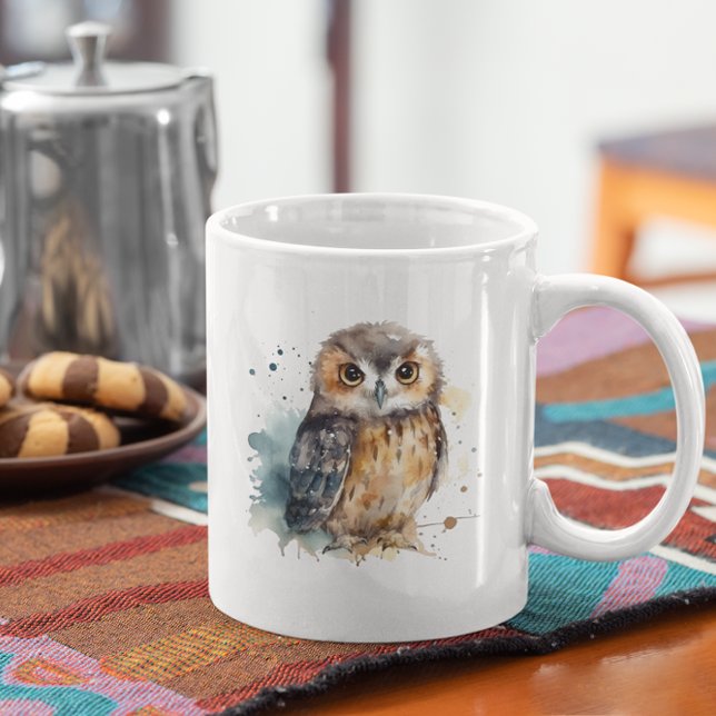 Mug Chouette mignonne en aquarelle (Créateur téléchargé)
