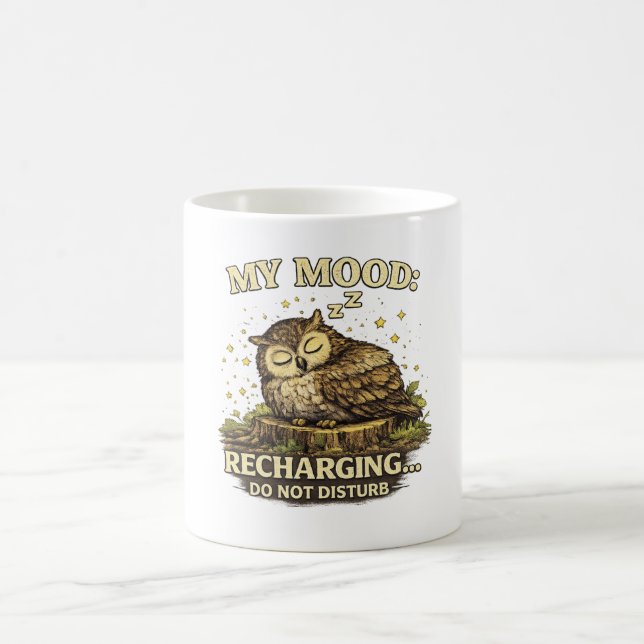 Mug Chouette Mignonne Endormie Illustrations Vintage R (Centre)
