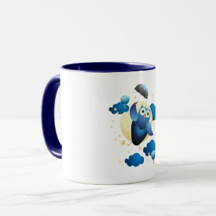 Mug Chouette mignonne volant avec parapluie