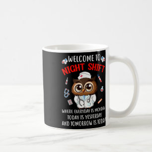 Mug Chouette Nuit Shift Drôle Infirmière Infirmière Rn