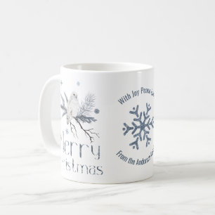 Mug Chouette Polaire Blanche Sur Une Branche, Joyeux N