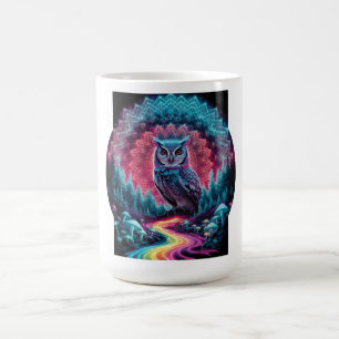 Mug Chouette psychédélique Mandala - Trippy Forest Art