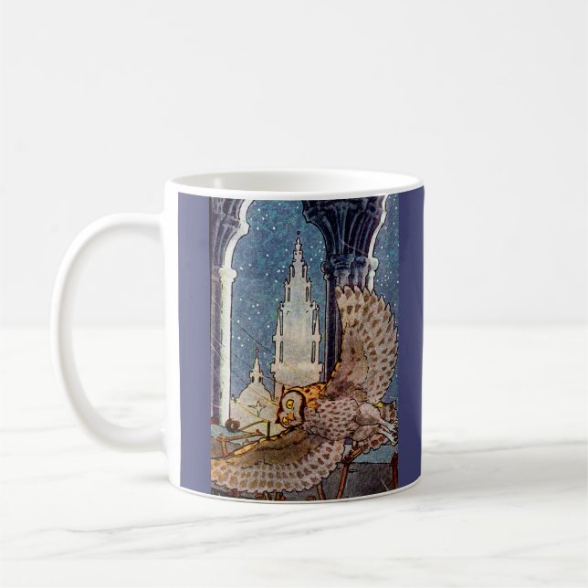 Mug chouette rêveuse volant la nuit (Gauche)