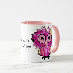 Mug Chouette rose mignonne (coupe Owld) modifiable