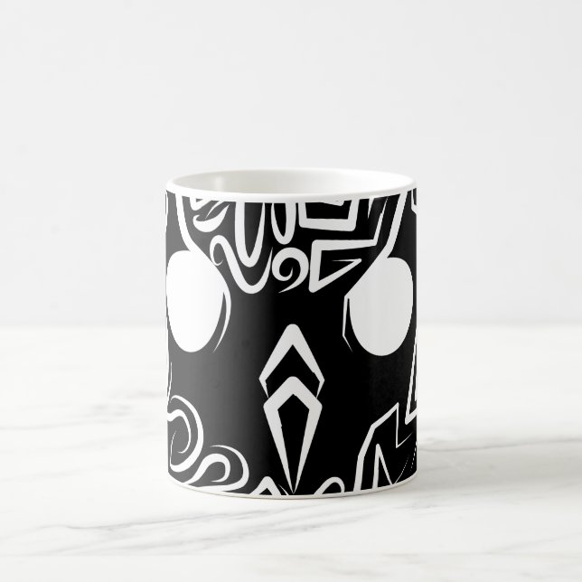 Mug Chouette tribale noire et blanche (Centre)