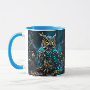 Mug Chouette Turquoise en laiton Imaginaire