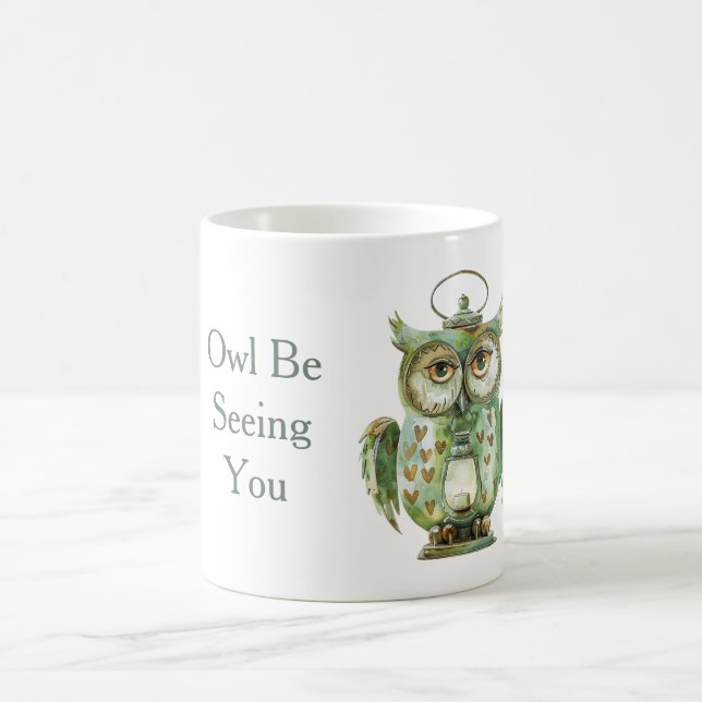 Mug Chouette verte vous reverra (Centre)