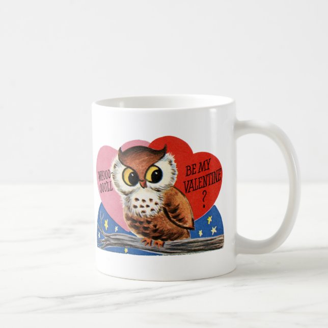 Mug Chouette vintage Valentine (Droite)