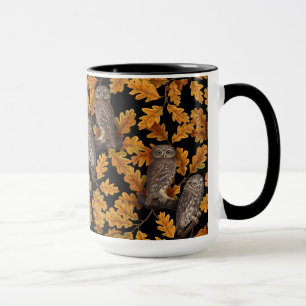 Mug Chouettes d'automne sur noir