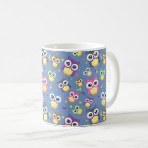 Mug Chouettes de dessin animé mignonnes Ciel nocturne 