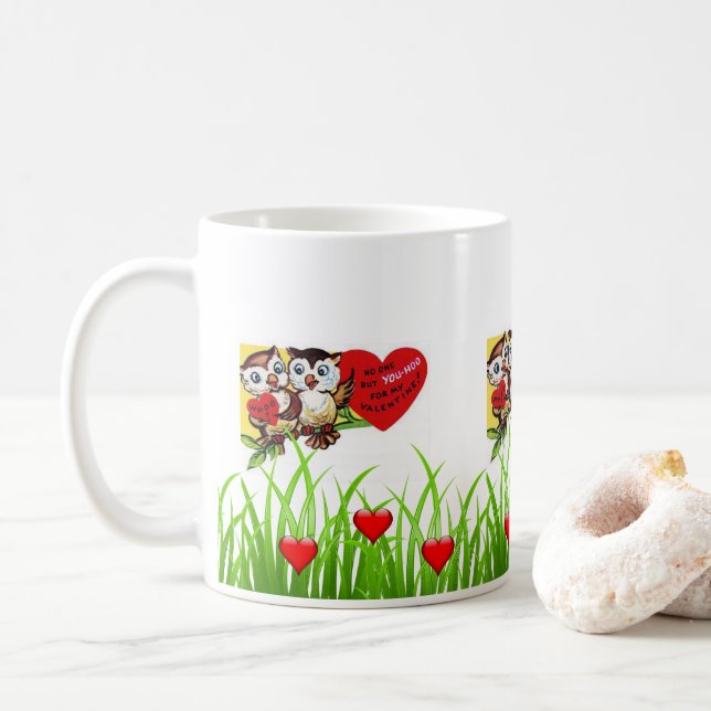 Mug Chouettes de Saint Valentin (Avec donut)