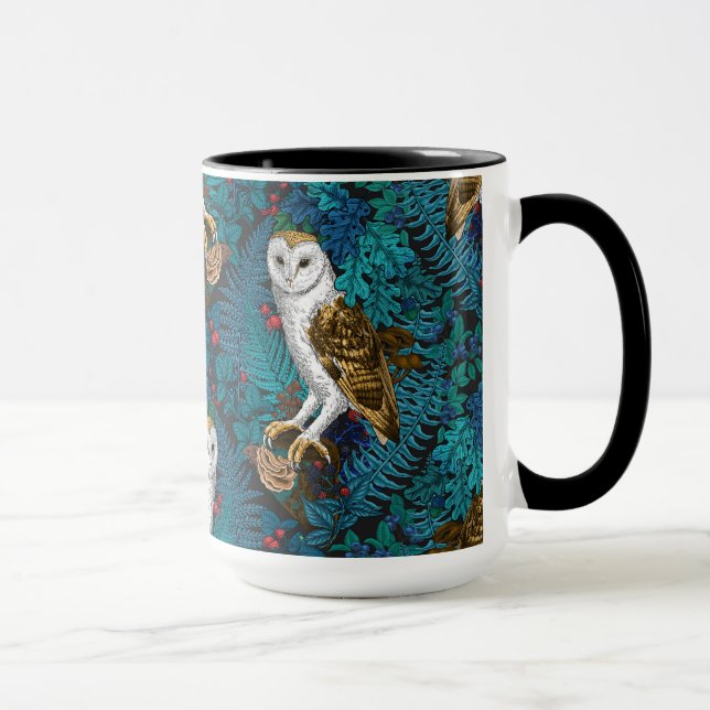 Mug Chouettes, fougères, chênes et baies 3 (Droite)