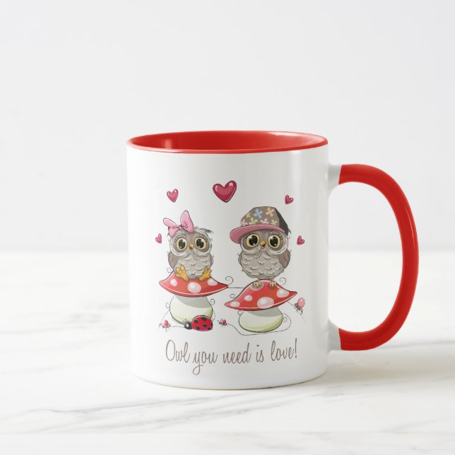 Mug Chouettes Heureuses Saintes-Valentin (Droite)