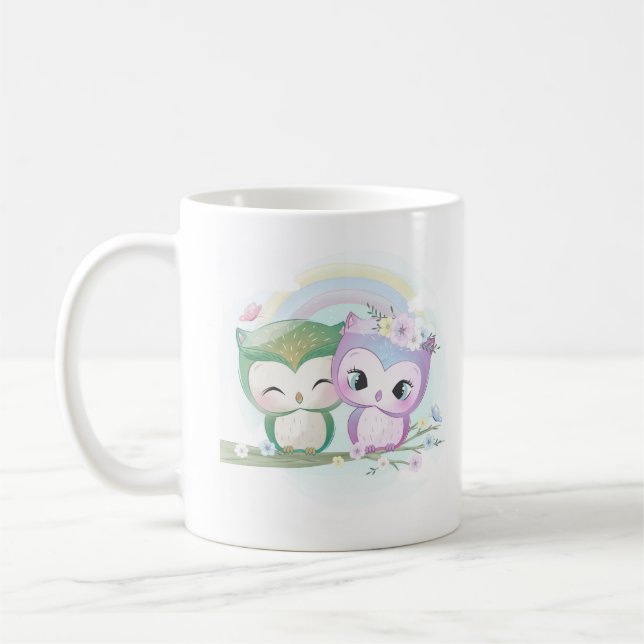 Mug Chouettes mignonnes (Gauche)