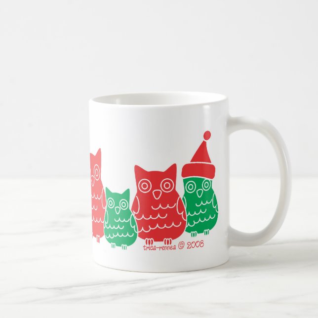 Mug Chouettes rouges et vertes (Droite)
