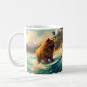 Mug Chow Chow Beach Plage Surf Peinture
