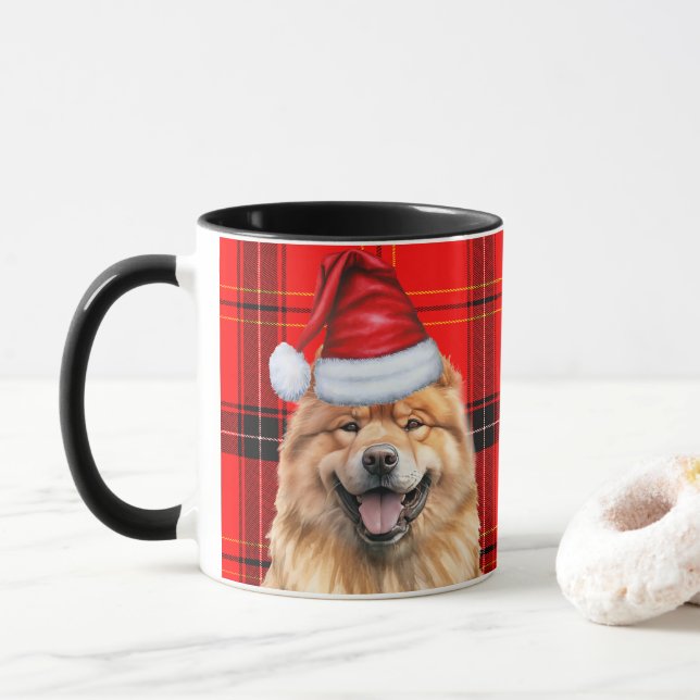 Mug Chow Chow Chow Chow Noël Chien Père Noël (Avec donut)