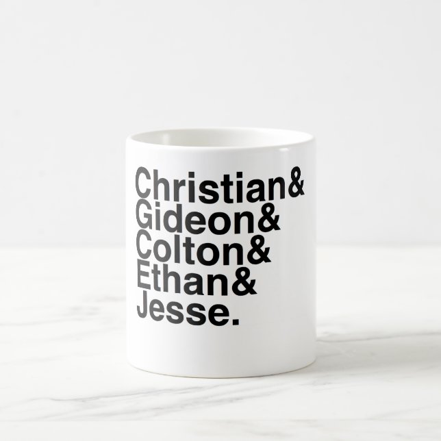 Mug Chrétien d'ami de livre, Gideon, Colton, Ethan, (Centre)