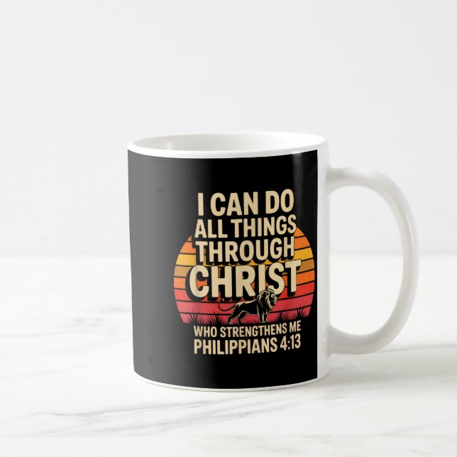 Mug Chrétiens Philippiens 4_13 Force Lion Religieux (Droite)