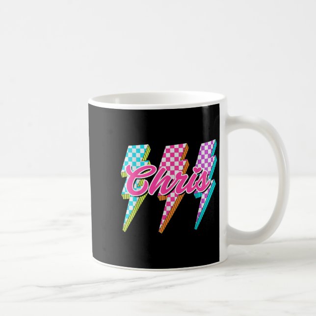 Mug Chris groovy éclair à carreaux j'aime meme  (Droite)