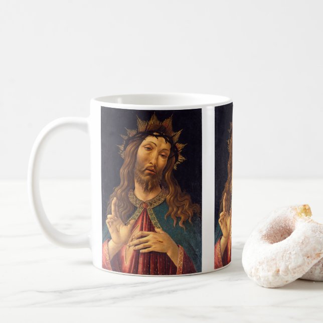 Mug Christ couronné d'épines par Sandro Botticelli (Avec donut)