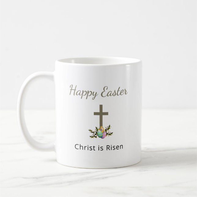 Mug Christ est ressuscité Oeufs de Pâques décorés Croi (Gauche)