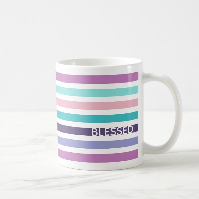 Mug Christian BLESSEE Moderne Pastel rayé (Droite)