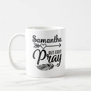 Mug Christian First Pray Boho Arrow Nom de la plume