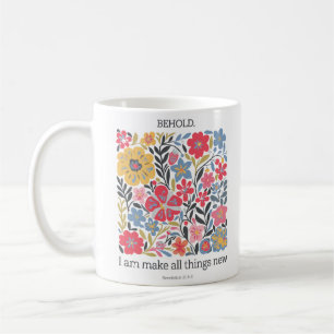 Mug Christian Floral   Nouveaux débuts Jésus Citation