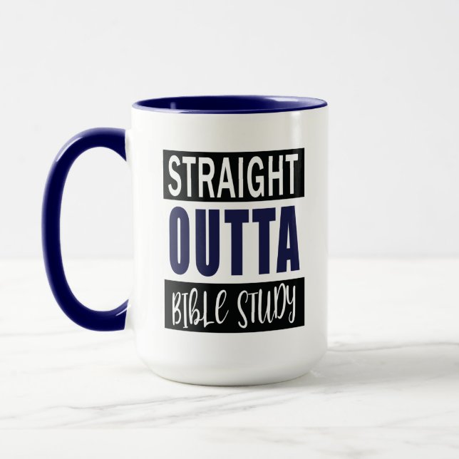 Mug Christian Funny Bible Study Citation Marine Blue (Gauche)
