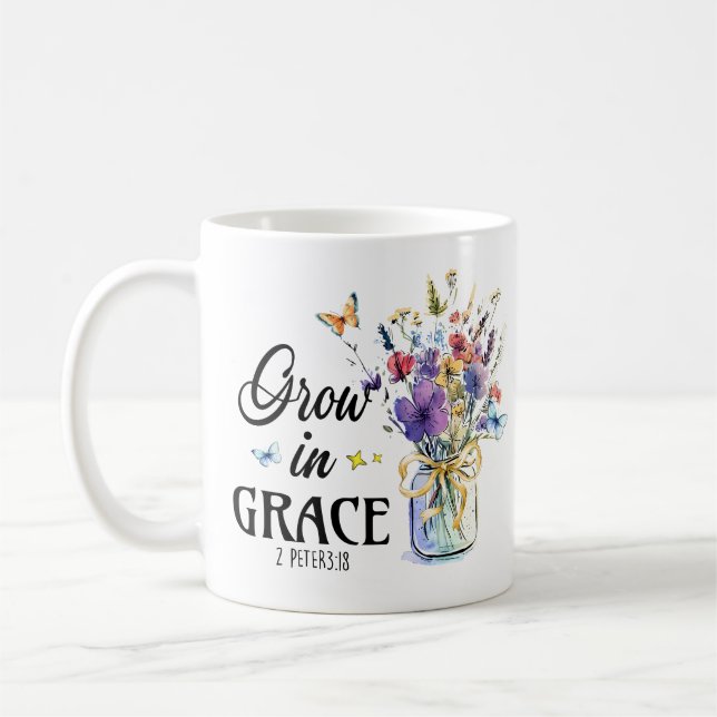 Mug Christian Grow en grâce 2Pierre 3 : 18 (Gauche)