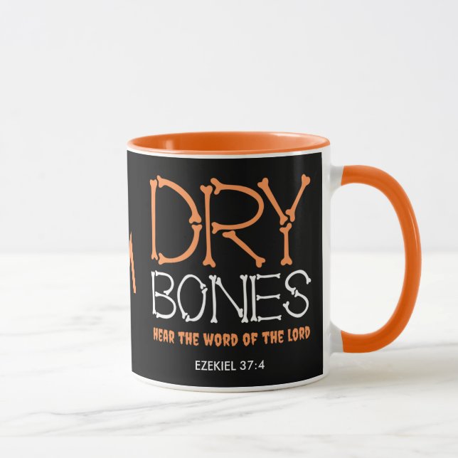 Mug Christian Halloween BONES SEC Ezekiel 37 Monogramm (Droite)