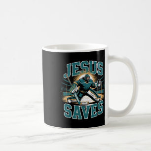 Mug Christian Hockey Jésus Sauve Humour de Gardien de