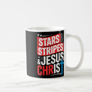 Mug Christian Jesus Christ Stars Stripes 4 juillet U