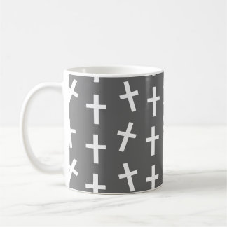 Mug Christian Jesus motif gris croisé