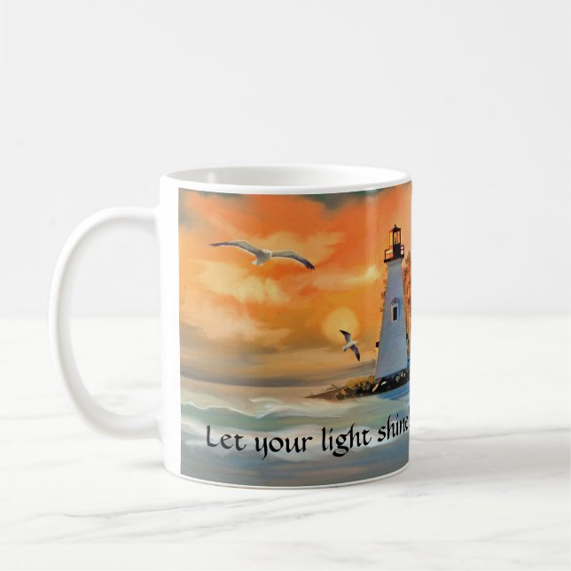 Mug Christian Lever de soleil sur un phare (Gauche)