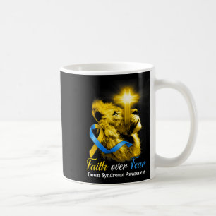 Mug Christian Lion Cross Faith sur la peur Syndrome