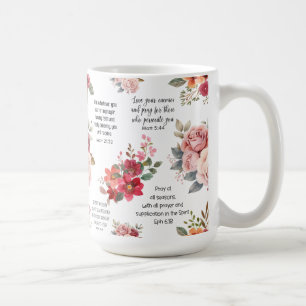 Mug Christian PRAYER Peach Floral