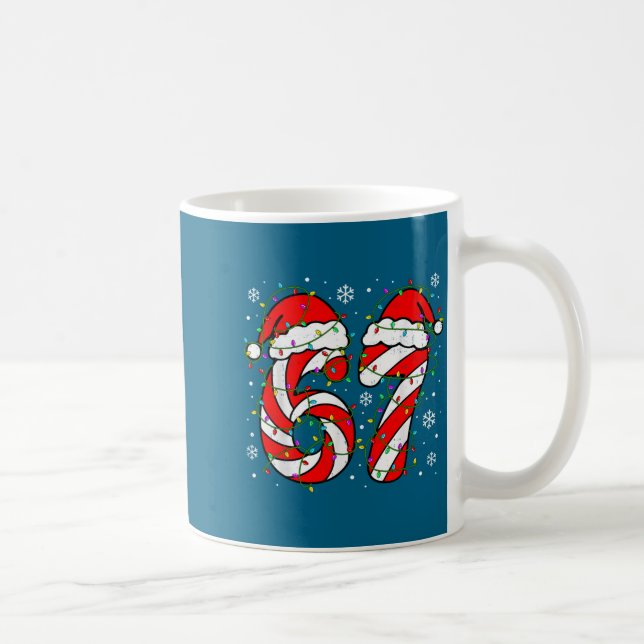 Mug Christmas 67 Candy Cane Six Seven Meme Lights Sant (Droite)
