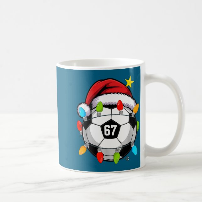 Mug Christmas 67 Meme Soccer Ball Santa Hat Funny Xmas (Droite)
