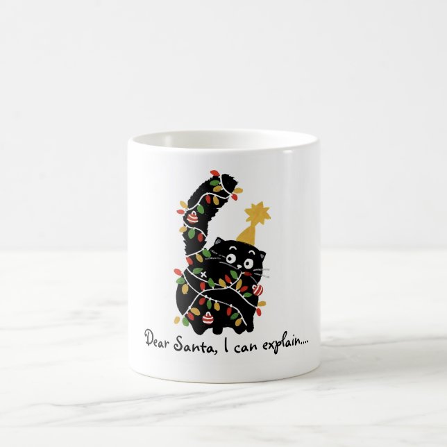 Mug Christmas Aesthetic Santa Cat Cute Funny (Centre)