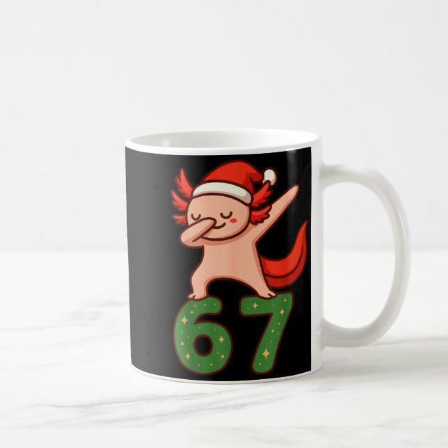 Mug Christmas Axolotl Dabbing 67 Meme Six Seven Funny  (Droite)