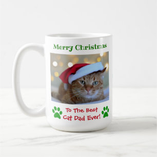 Mug Christmas Best Chat Papa Ever Photo pour animaux