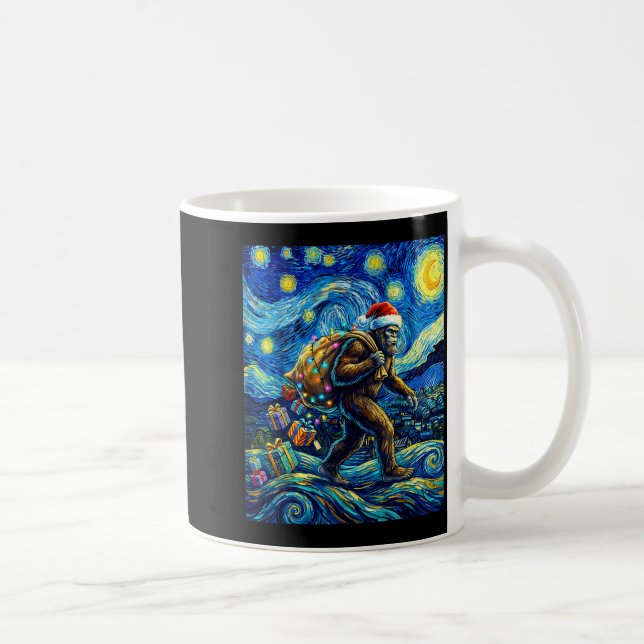 Mug Christmas Bigfoot Santa Hat Van Gogh Walking In St (Droite)