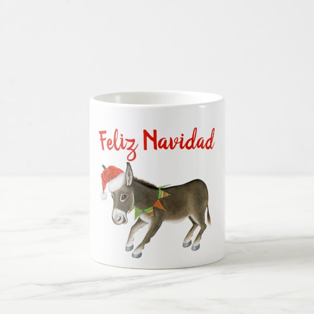 Mug Christmas Burro Feliz Navidad Personnalisable (Centre)