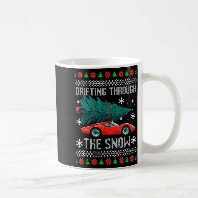 Mug Christmas Car Drifting Through Snow Ugly Xmas Men  (Droite)