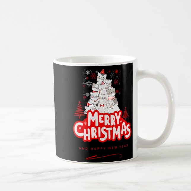 Mug Christmas Cat Tee – Festive Kitty Holiday Art  (Droite)